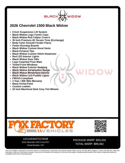 2026 Chevrolet Silverado 1500 RST Black Widow